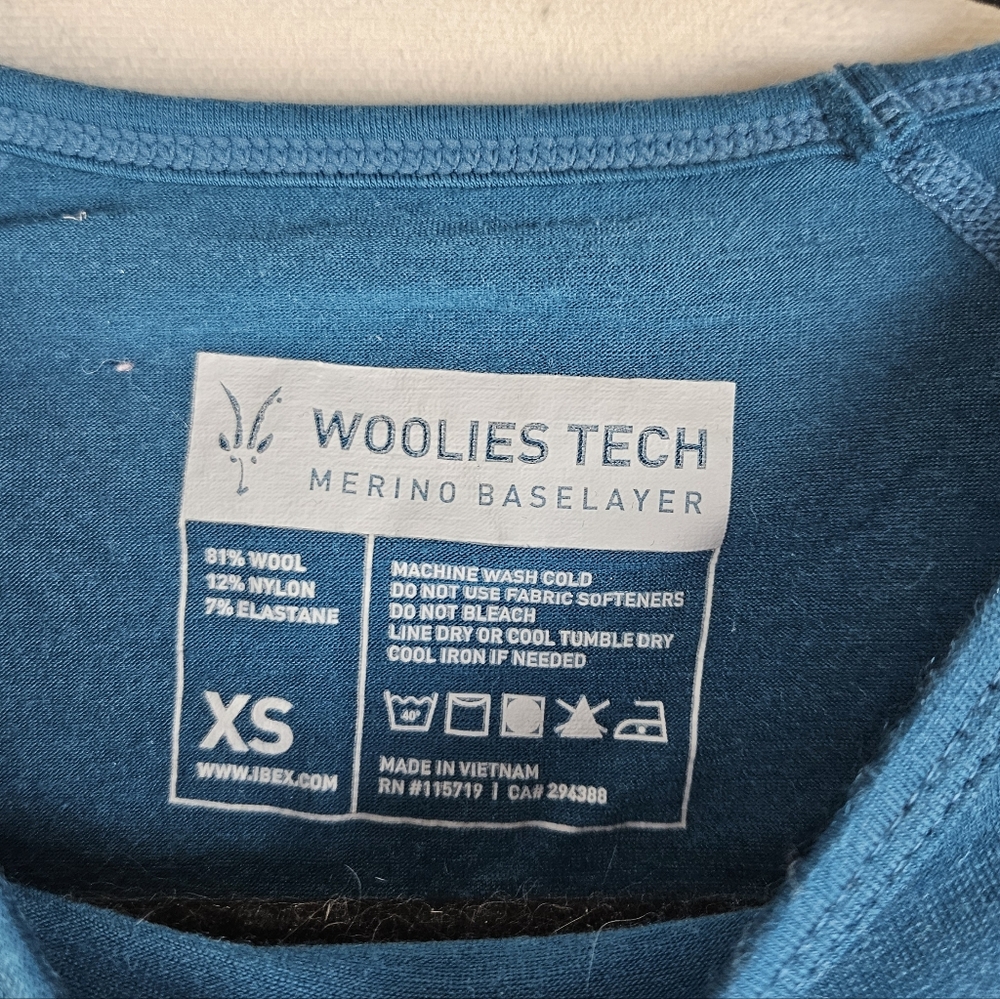 Ibex Woolies Merino Wool Long Sleeve Outdoor Base Layer XS Blue - Picture 4 of 5